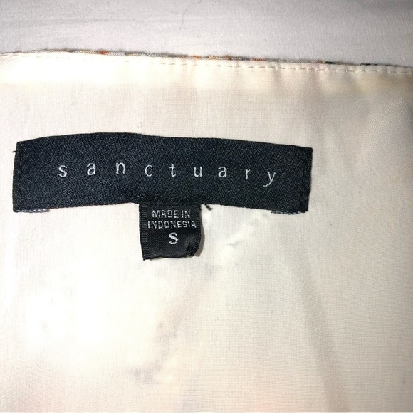 Sanctuary Sleeveless Mixed Print Summer Dress Size S Pleated Tiered Viscose - Picture 3 of 12